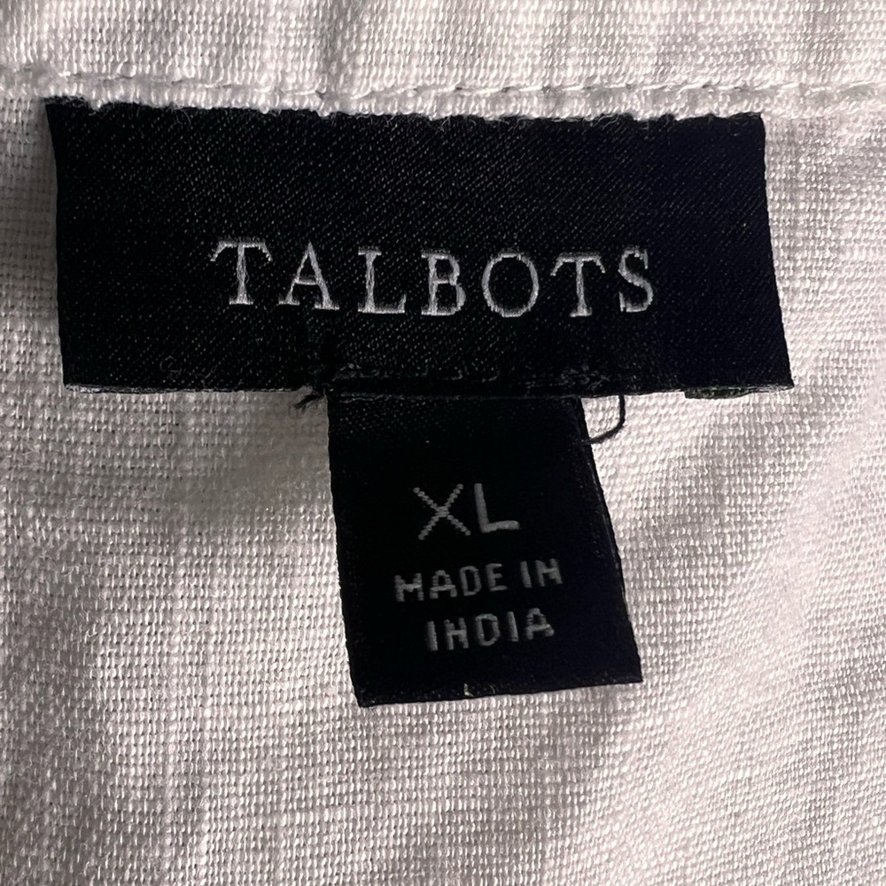 Talbots Embroidered White and Blue Women's Coastal Bohemian Tunic Top Women's XL - Picture 6 of 7